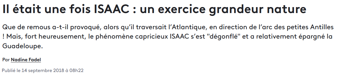 14 Septembre 2018 - Instable, la tempête Isaac a peu affecté la Guadeloupe.