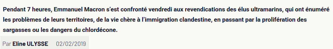 1er Février 2019 - Emmanuel Macron reçoit à l'Elysée des élus ultra-marins dans le cadre du grand débat.